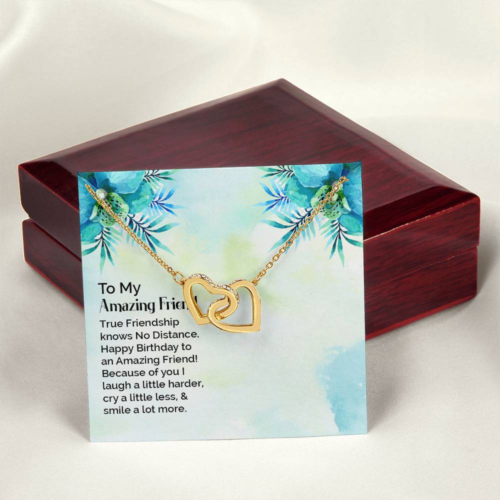 To My Amazing Friend - Interlocking Hearts Necklace