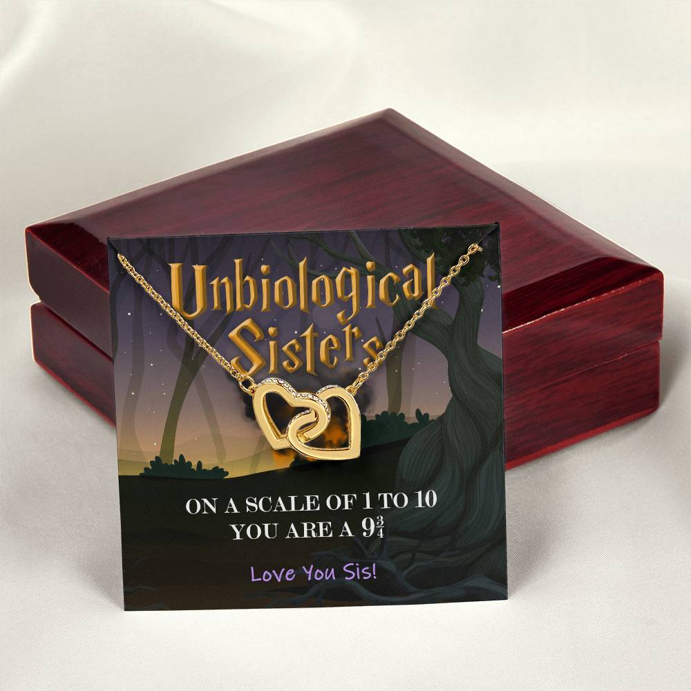 Unbiological Sisters - On A Scale - Necklace Interlocking Hearts Necklace