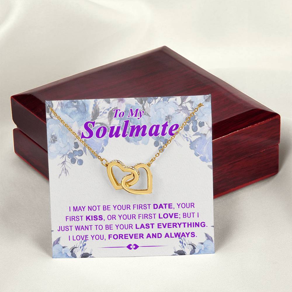 To My Soulmate Last Everything - Interlocked Interlocking Hearts Necklace