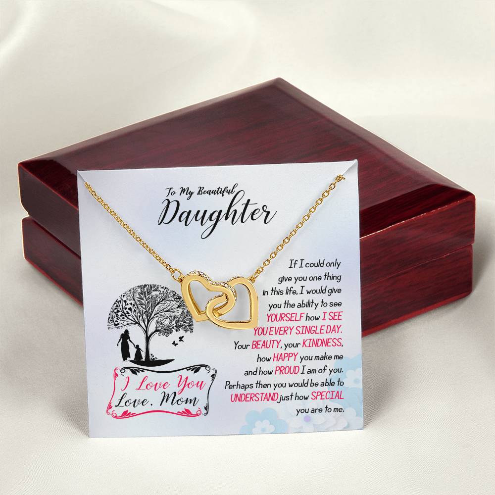 Gift From Mom To Daughter - Interlocking Hearts Necklace