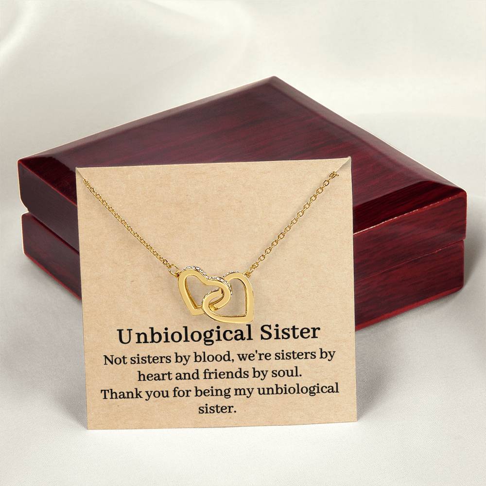 Unbiological Sister Interlocking Hearts Necklace