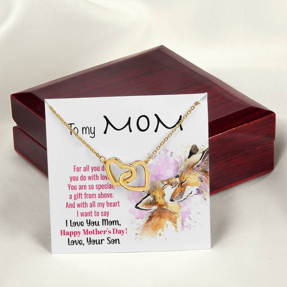 To My Mom Interlocking Hearts Necklace