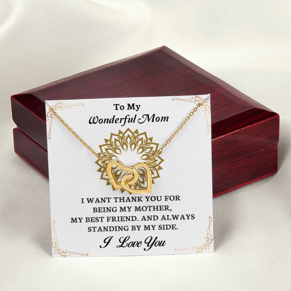 To My Mom - My Best Friend - Interlocking Hearts Necklace