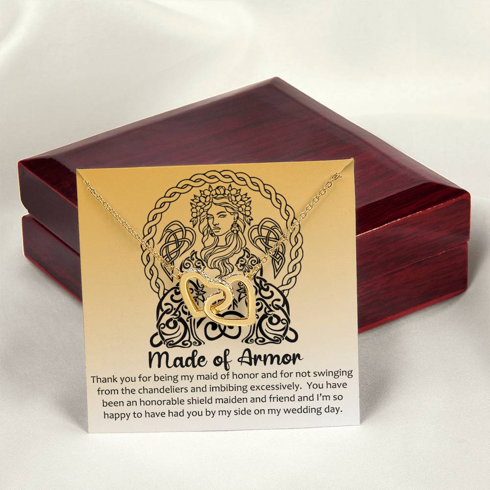 Maid Of Honor Gift Linked Hearts Viking Parody Interlocking Hearts Necklace