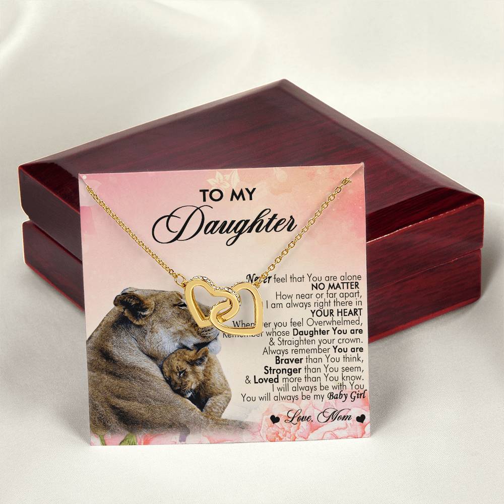 To My Daughter Interlocking Hearts Necklace