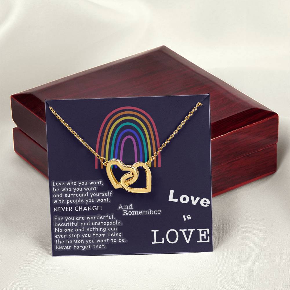 Lesbian Jewelry Lesbian Pride Necklace Lesbian Gift For Girlfriend Lesbian Couple Gift Lgbt Couple Gift Gift For Gay Pride Girlfriend Interlocking Hearts Necklace