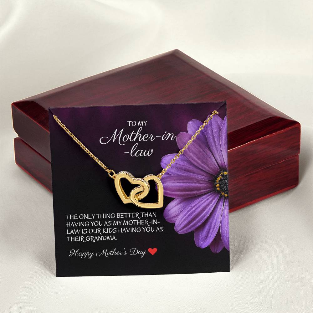 To My Mother-In-Law - The Only Thing Better - Necklace Interlocking Hearts Necklace