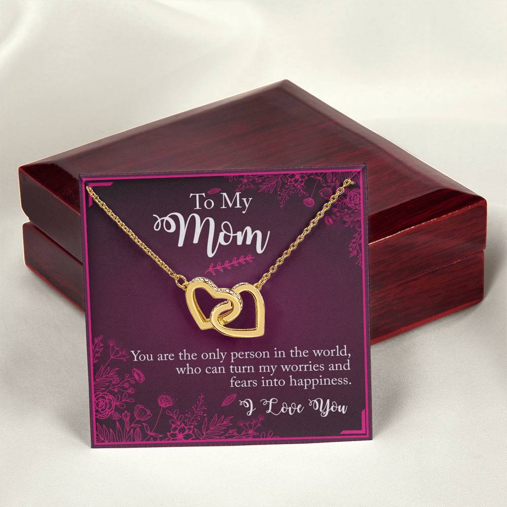 To My Mom You The Only Person In The World Interlocking Hearts Necklace