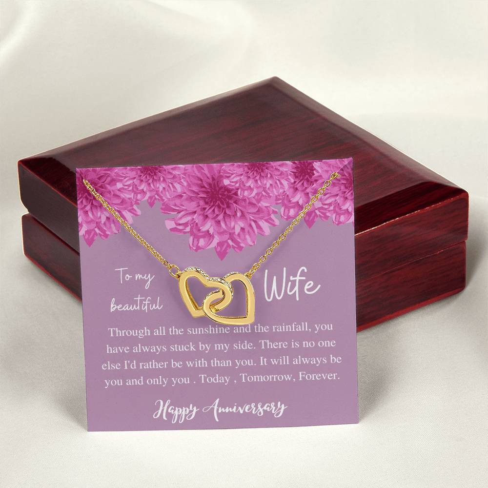 To My Beauiful Wife V2 Interlocking Hearts Necklace