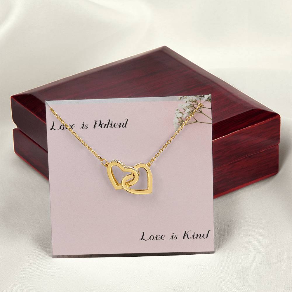 I Love You Necklace With Message Card Interlocking Hearts Necklace