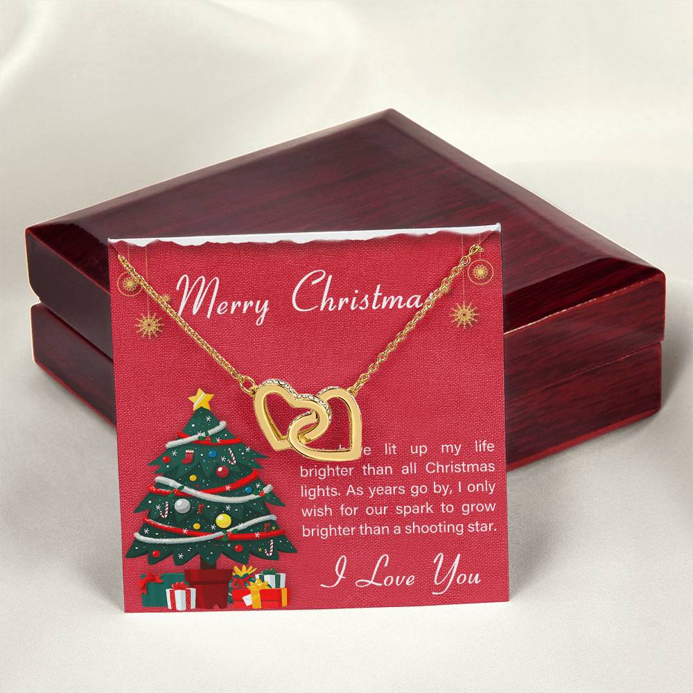 Gift For Girlfriend To My Girlfriend Romantic Present For Girlfriend Jewelry Girlfriend Best Birthday Gift Anniversary Necklace Message Card Interlocking Hearts Necklace