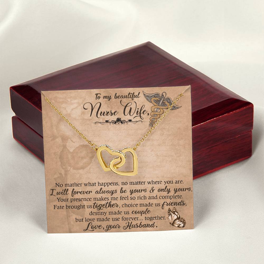 Nurse Wife Interlocking Hearts Necklace