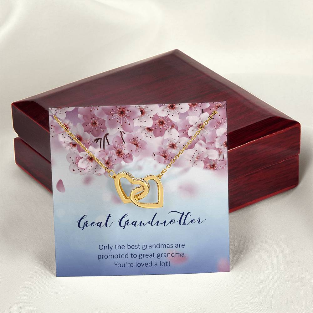 Great Grandmother - Only The Best Grandmas Are Promoted To Great Grandmas - Interlocking Heart Necklace Interlocking Hearts Necklace