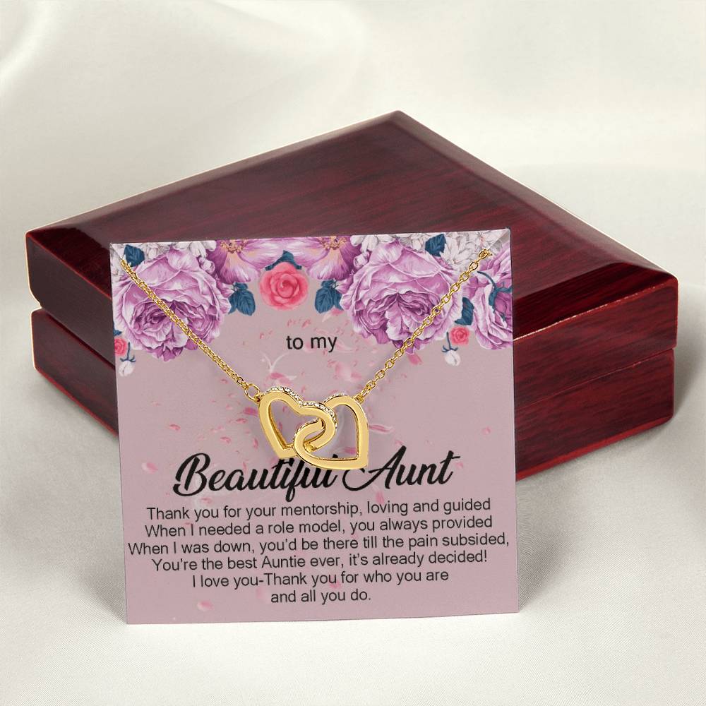 To My Beautiful Aunt Necklace Gift Auntie Interlocking Hearts Necklace Aunt Jewelry Aunt Appreciation Gift For Aunt Auntie Gift