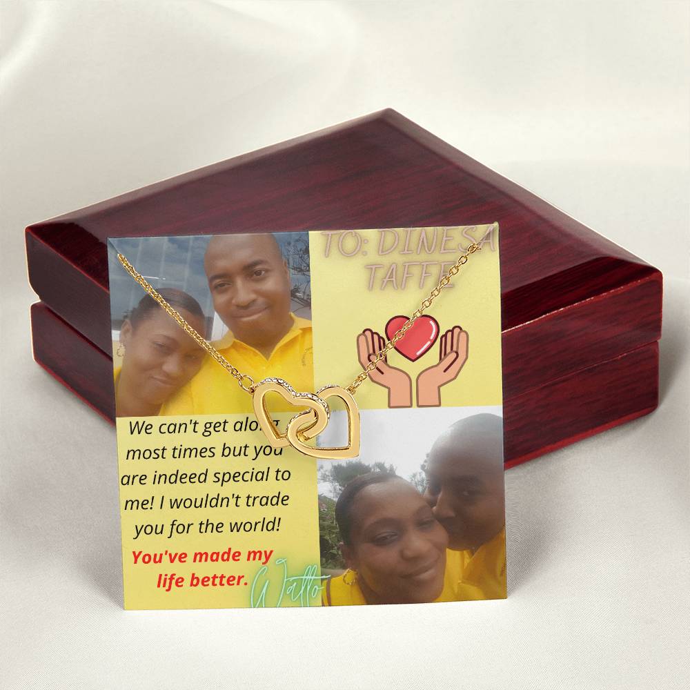 Interlocking Hearts Necklace Taffy