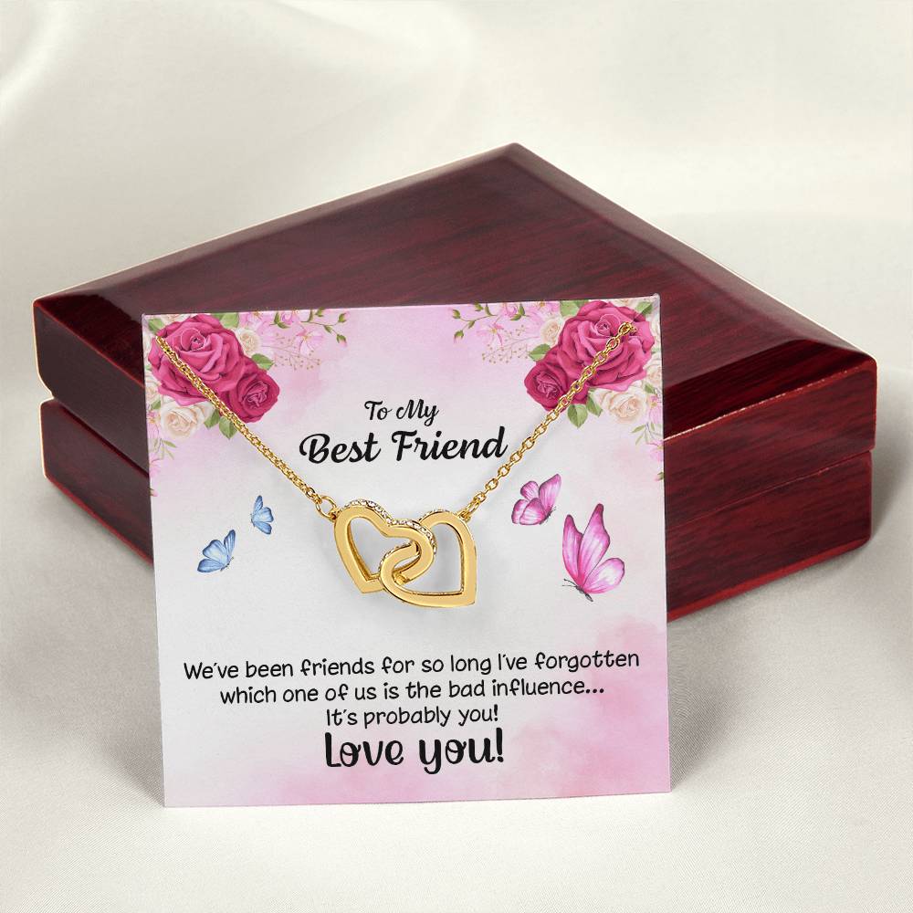 We Are Friends For So Long Heart Necklace Interlocking Hearts Necklace