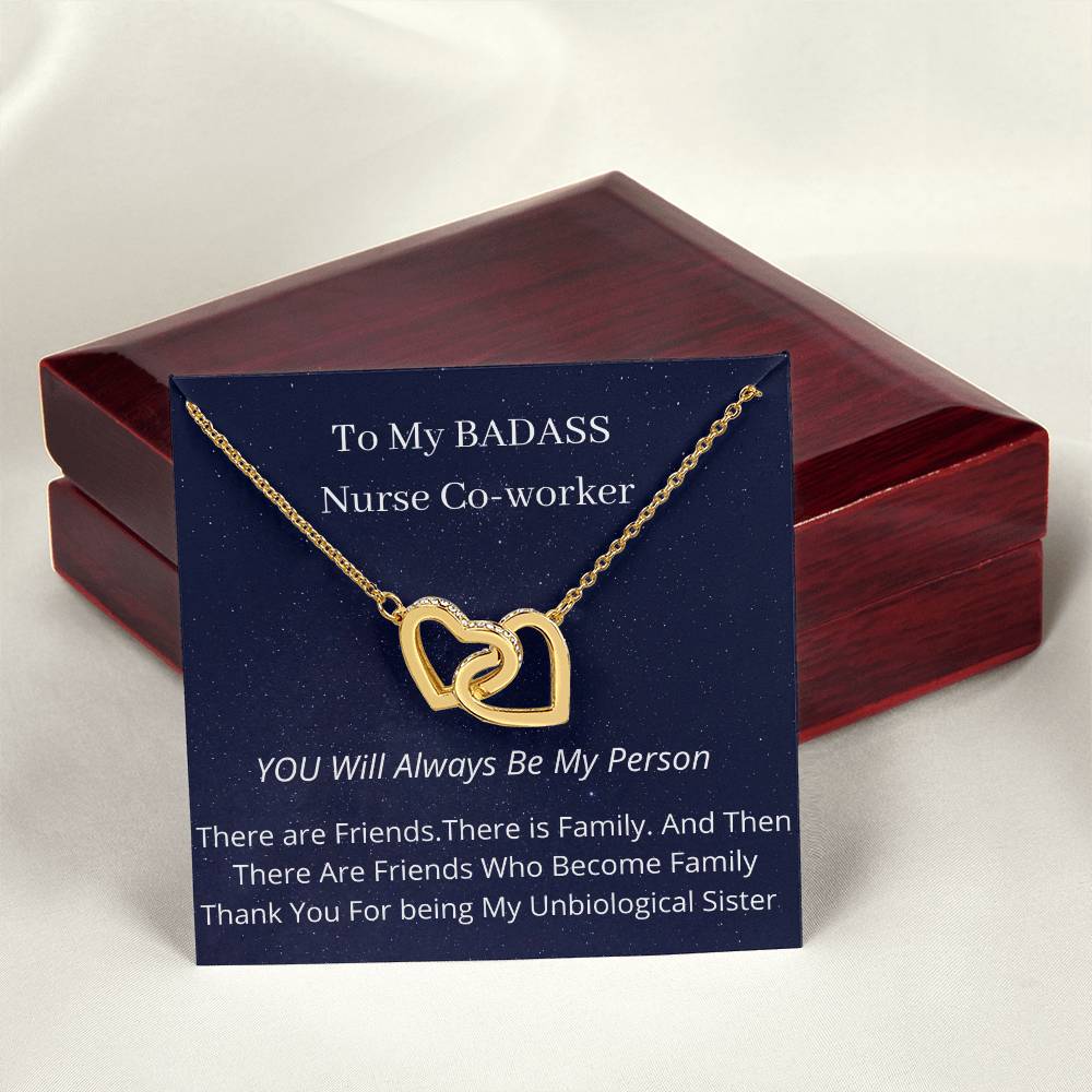 To My Co-Worker Nurse Week Special Interlocking Hearts Necklace