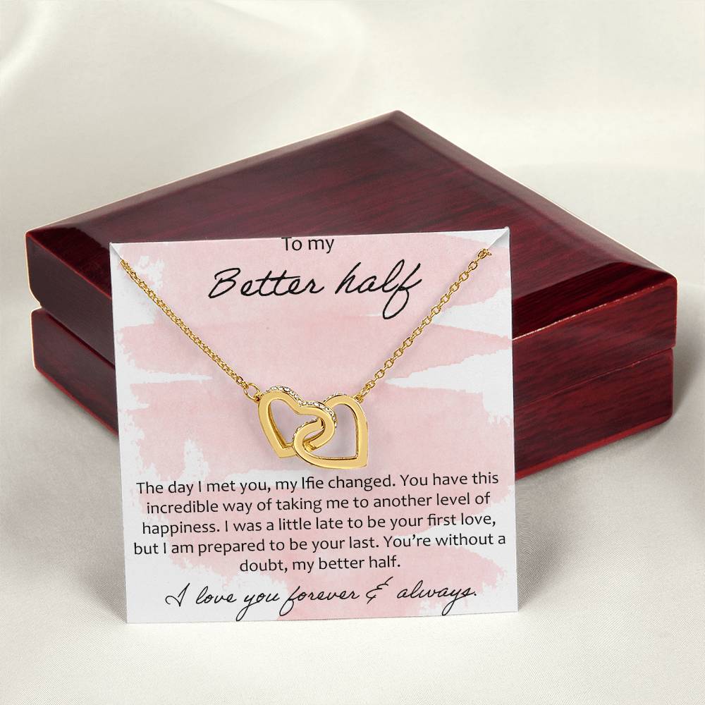 To My Better Half Interlocking Hearts Necklace