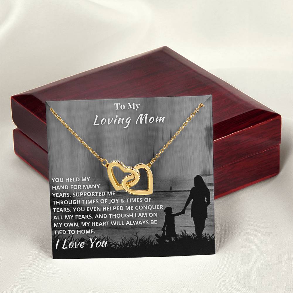 To My Mom - Hold My Hand Forever - Necklace Interlocking Hearts Necklace