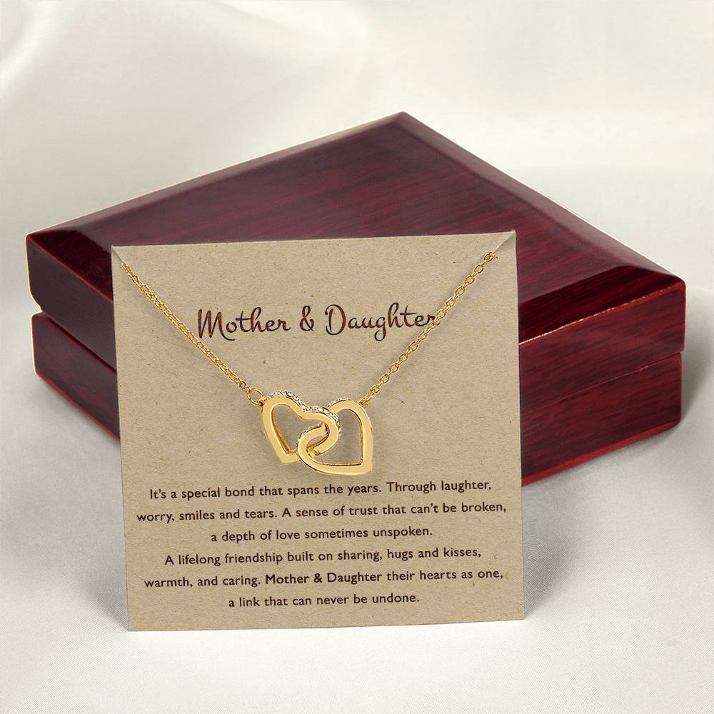 Mother & Daughter Their Hearts As One - Necklace Interlocking Hearts Necklace
