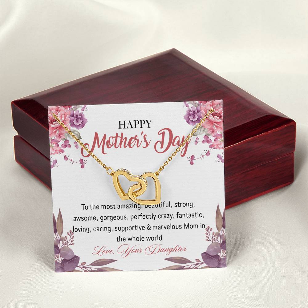 Interlocking Hearts Happy Mother'S Day To The Most Amazing Mom Interlocking Hearts Necklace