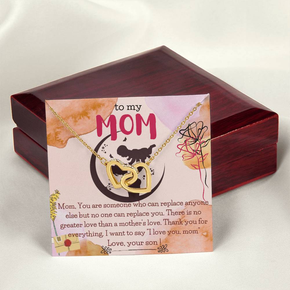 To My Mom Necklace From Your Son Mom Gift Mom Gift From Son Mom Birthday Gift From Son Personalized Unique Gift For Mother From Son Interlocking Hearts Necklace