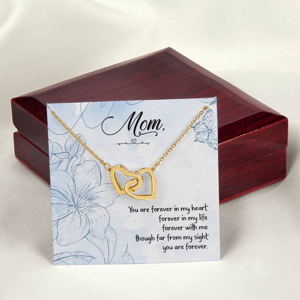 Mom - You Are Forever In My Heart Forever In My Life - Interlocking Heart Necklace Interlocking Hearts Necklace