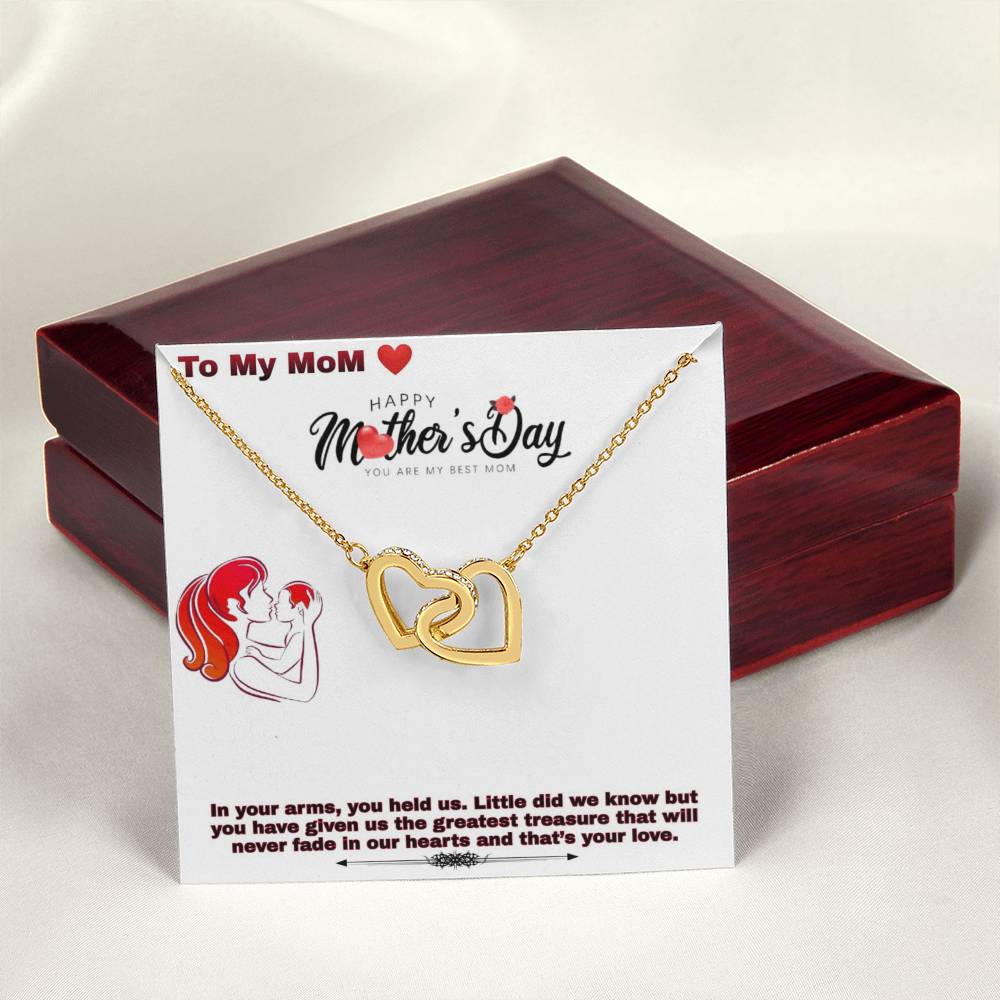 To My Mom Interlocking Hearts Necklace