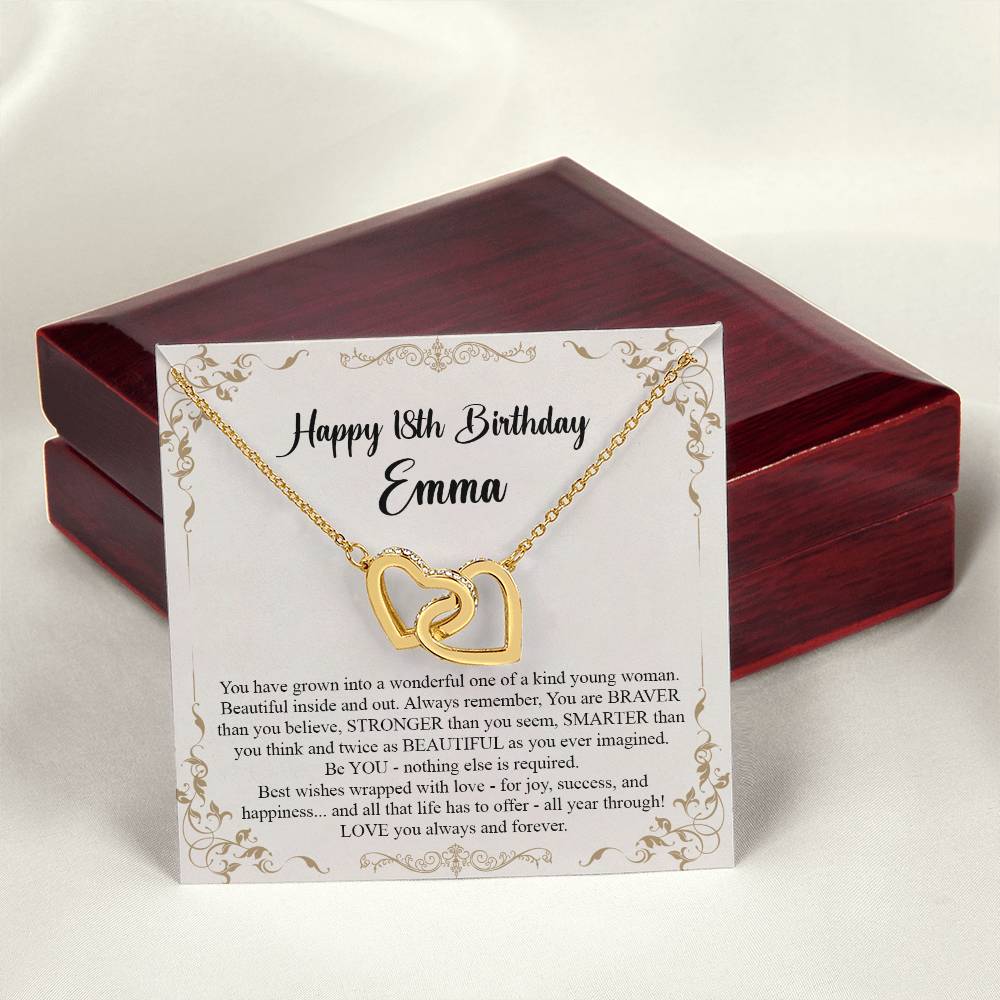 18Th Birthday Gift For Girls 18St Birthday Gift Necklace Birthday Gift Jewelry Gift For Daughter Niece Granddaughter Or Sister Interlocking Hearts Necklace