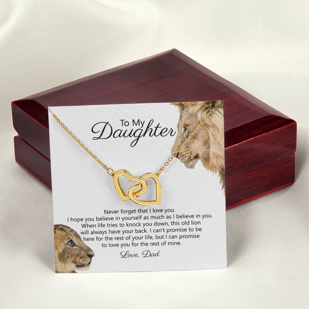 To My Daughter - Never Forget That I Love You - Necklace Interlocking Hearts Necklace