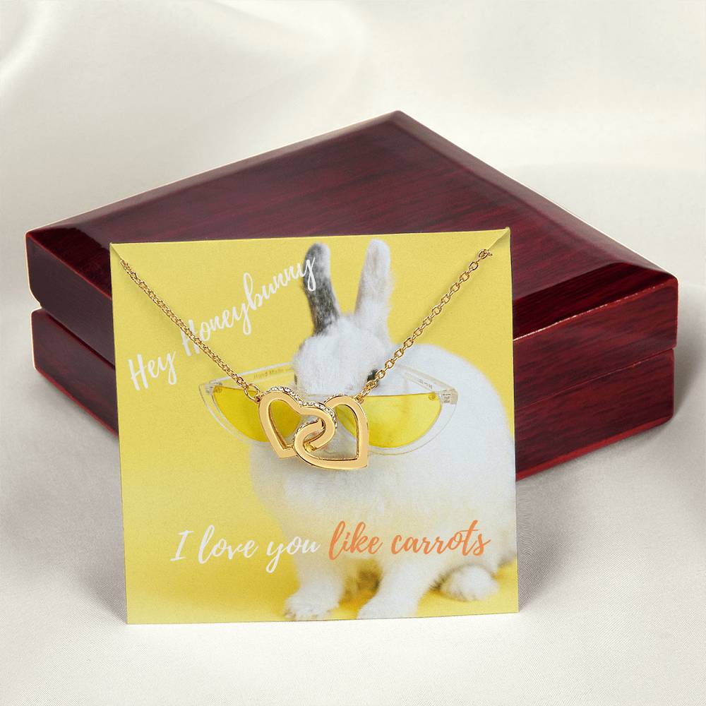 Heart Necklace Rabbit Bunny Carrots I Love You The Perfect Gift For Your Wife Future Wife Girlfriend Stepmom Mom Bff Interlocking Hearts Necklace