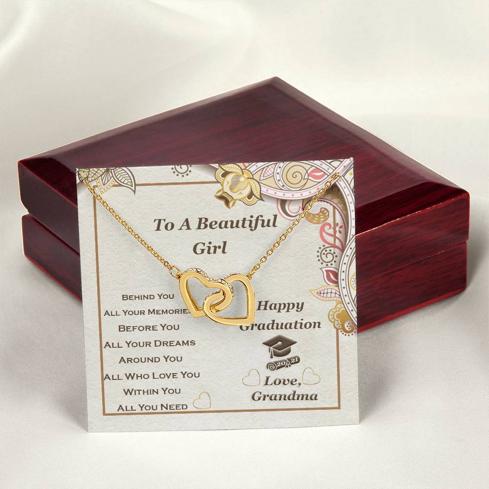 Interlocking Heart Necklace For Granddaughter Graduation Gift Interlocking Hearts Necklace