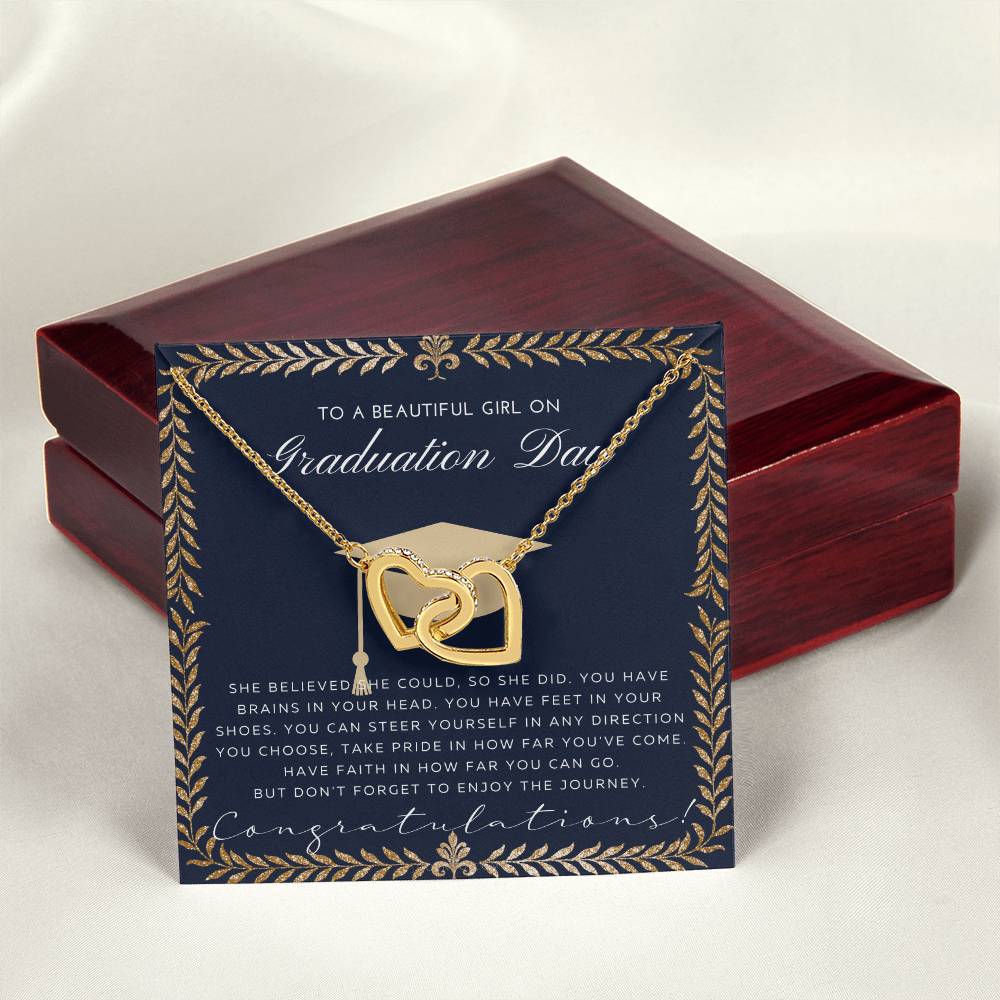 Graduation Gift Necklace For Daughter Graduation Gift For Her College Graduation Gift For Her High School Senior Graduation Mba Phd Master Class Of Interlocking Hearts Necklace