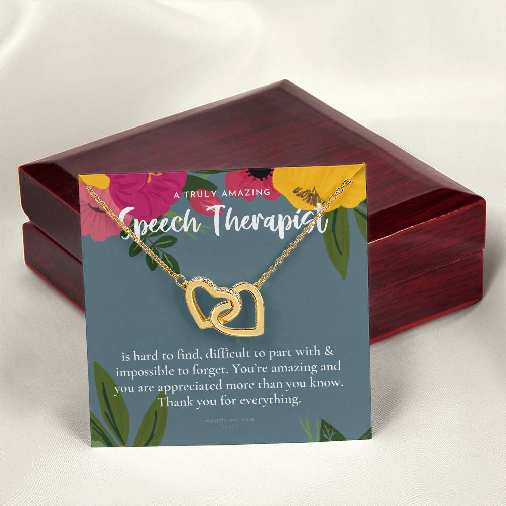 Speech Therapist Gift Amazing Speech Therapist Gift Necklace Language Pathologist Gift For Speech Pathologist Interlocking Hearts Necklace