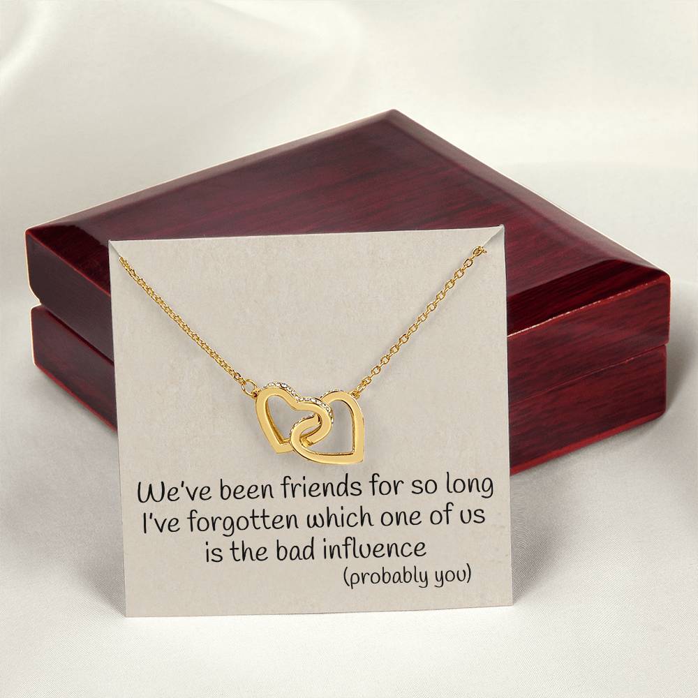 Best Friend Probably You Funny Interlocking Heart Necklace Best Friend Gift Bff Gift Interlocking Hearts Necklace