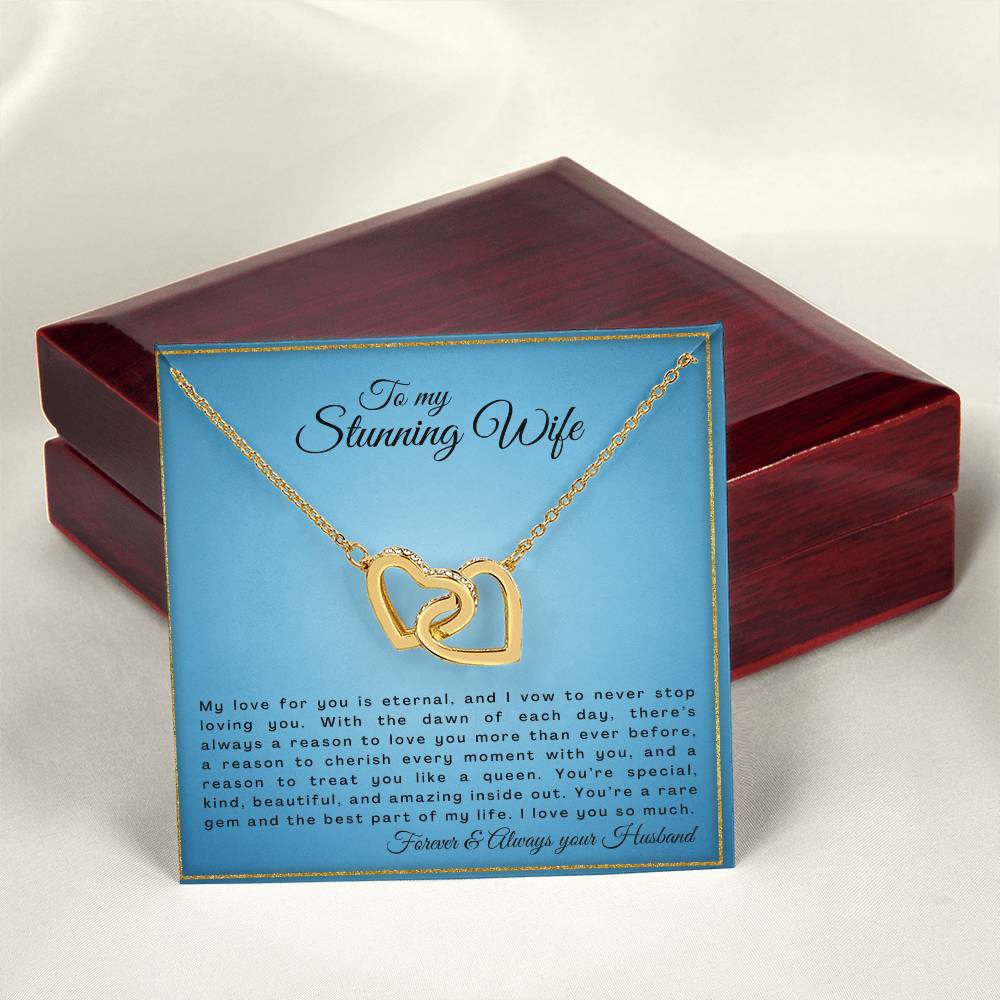 Gift For Wife My Love For You Is Eternal Interlocking Hearts Necklace
