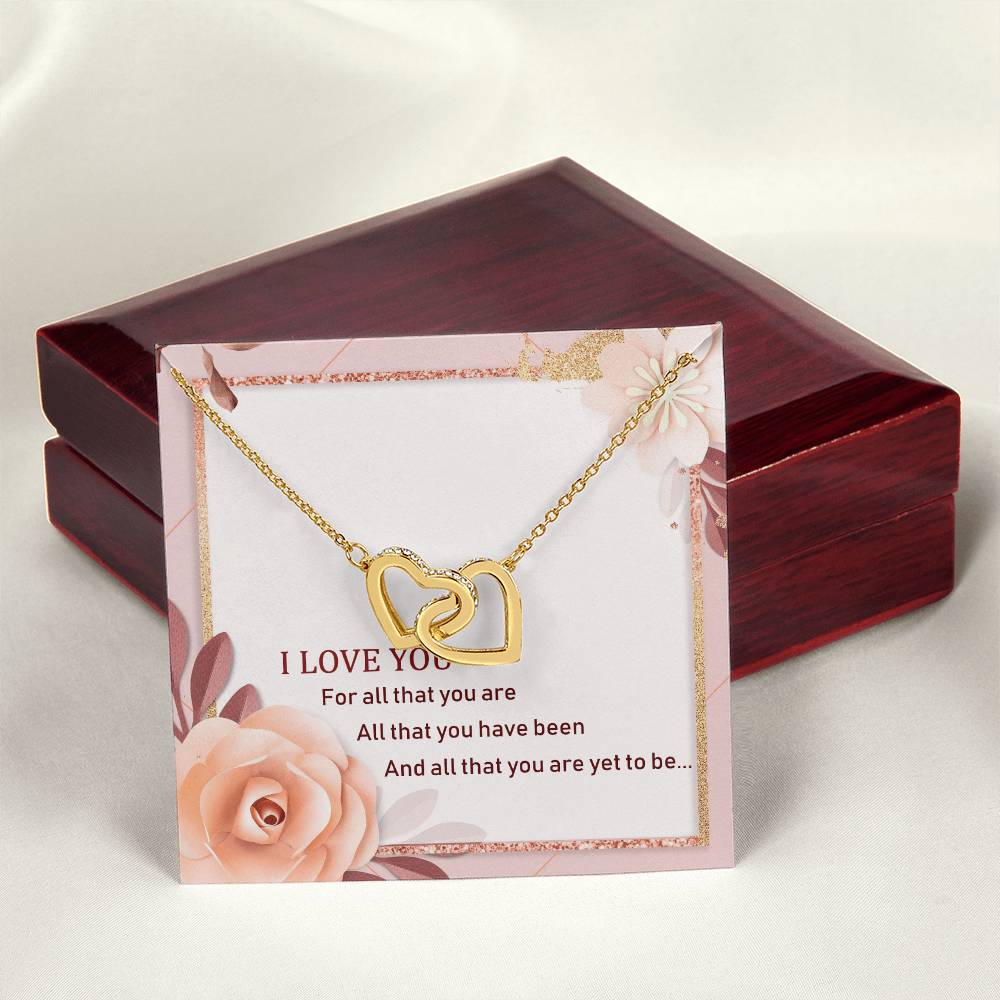 To My Love Interlocking Hearts Necklace Message Card