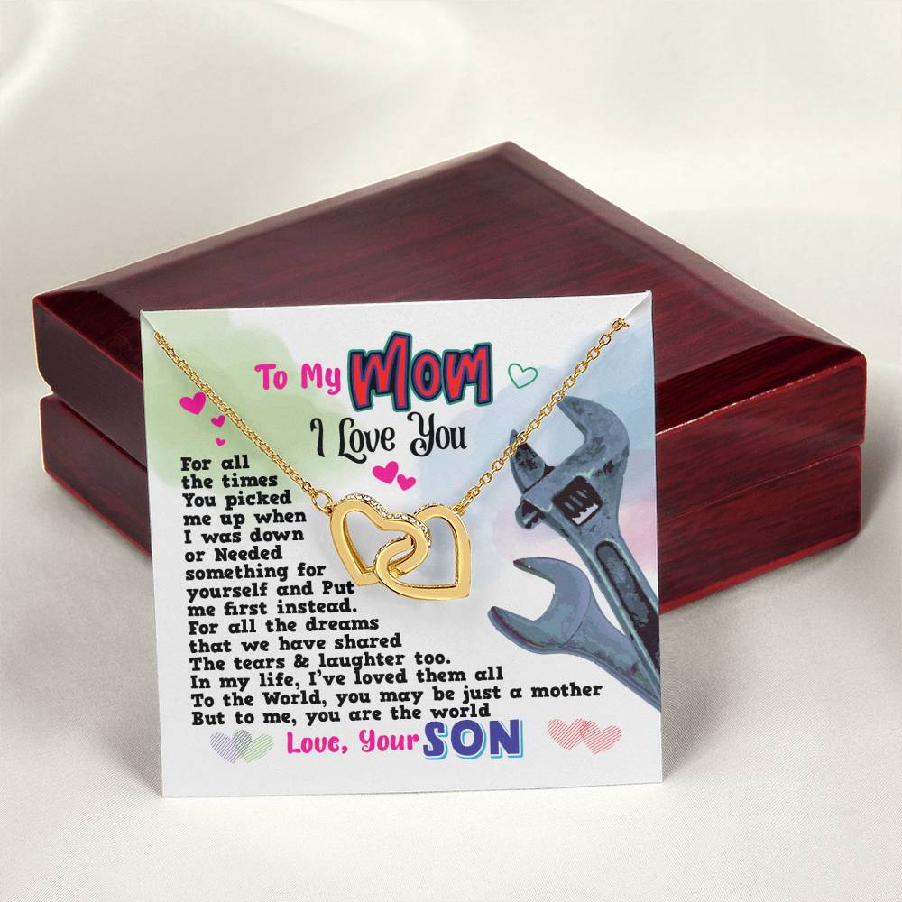 Gift For Mom- Interlocking Heart Necklace Interlocking Hearts Necklace