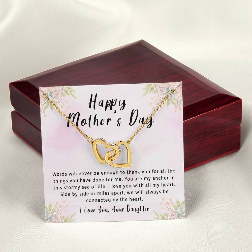 'Connected By The Heart' Necklace - Amazing Mother'S Day Gift Idea From Daughter Interlocking Hearts Necklace
