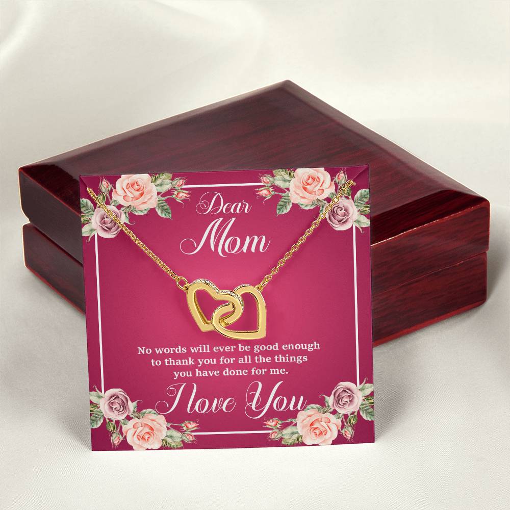 Mother'S Day Collection - Gorgeous Shiny Necklace With A Heart-Felt Message Interlocking Hearts Necklace