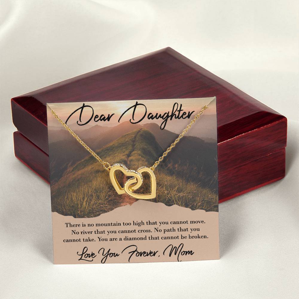 Love You Forever To Daughter From Mom Interlocking Hearts Necklace