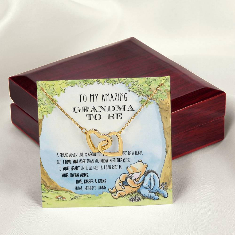 Grandma - A Grand Adventure Is About To Happen Interlocking Hearts Necklace