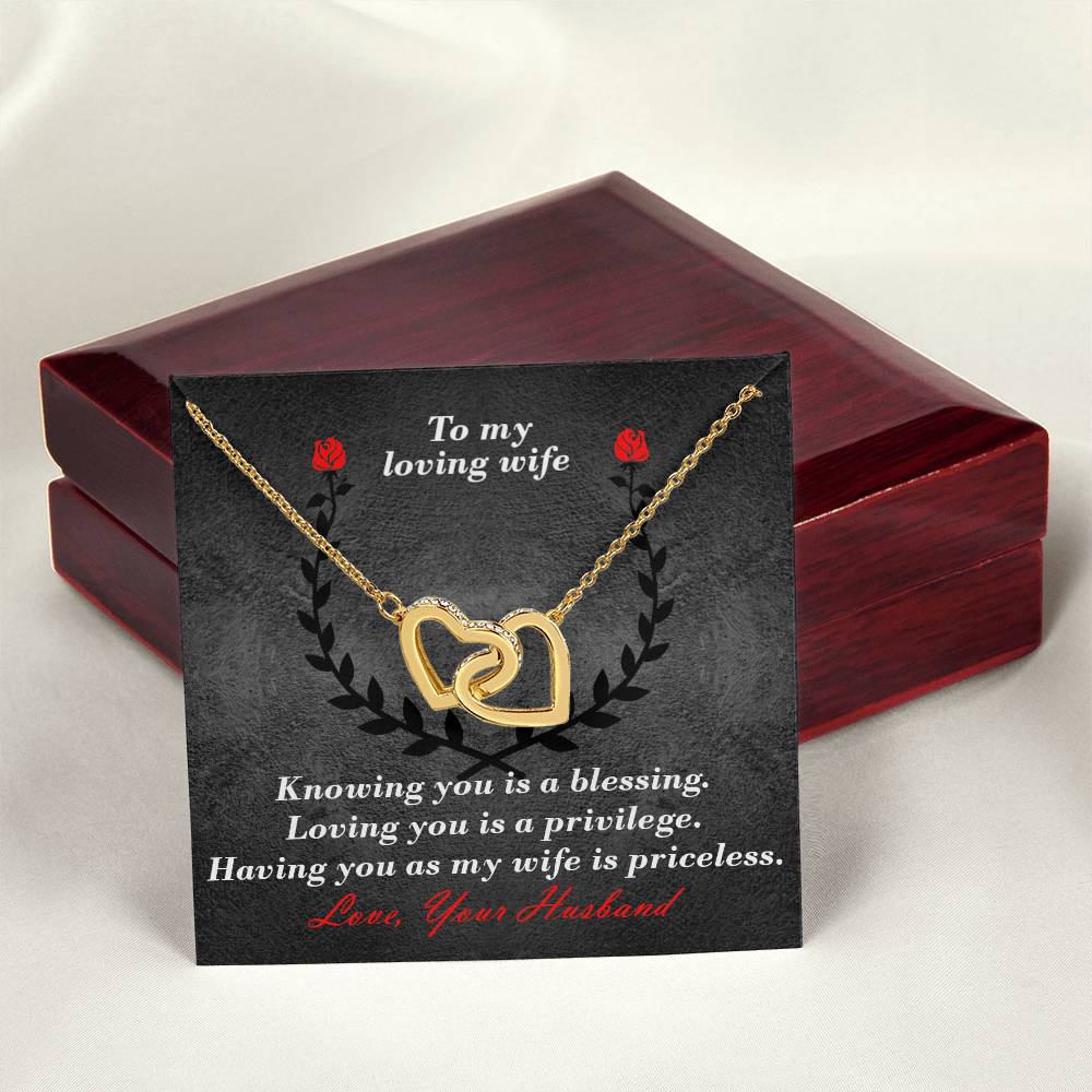 Priceless Wife Interlocked Hearts Necklace Interlocking Hearts Necklace