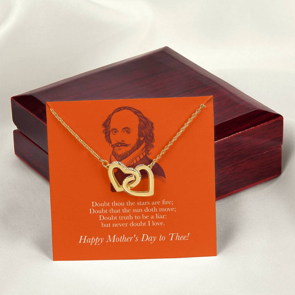 Happy Mother'S Day To Thee! Necklace - Avid Reader Gift Idea Interlocking Hearts Necklace