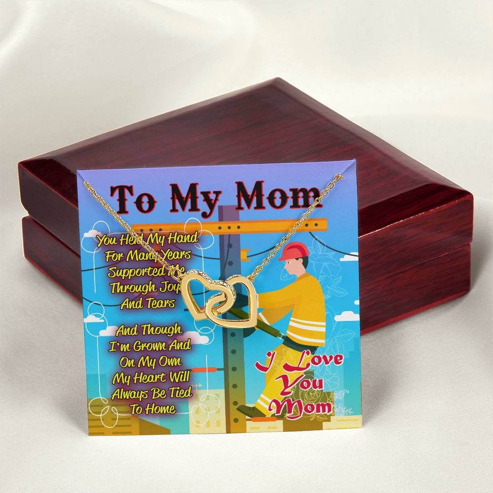 Gift For Mom- Interlocking Heart Necklace Interlocking Hearts Necklace