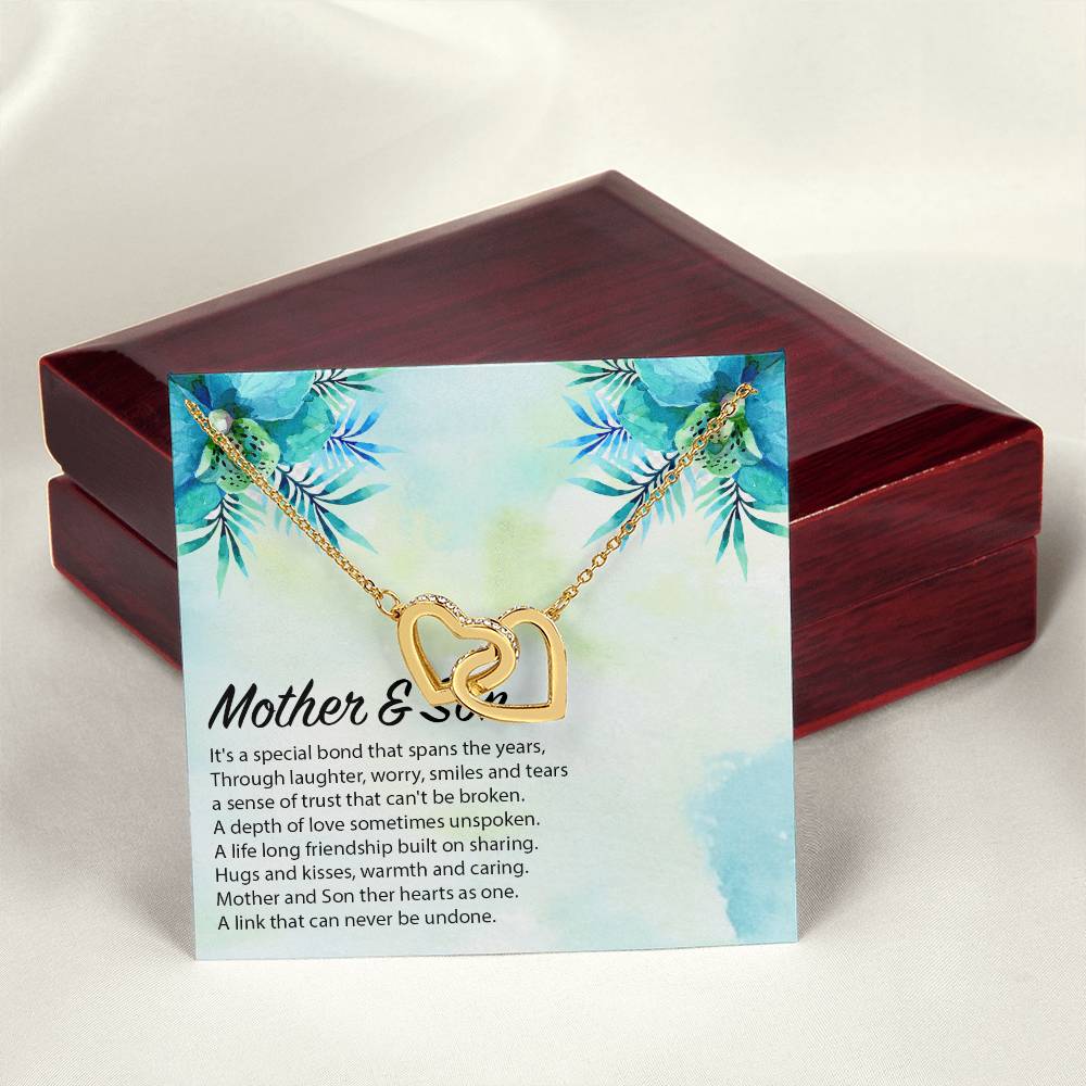 Mother Son Gift Mom Gift From Son Mother And Son Mom Necklace From Son Interlocking Hearts Necklace