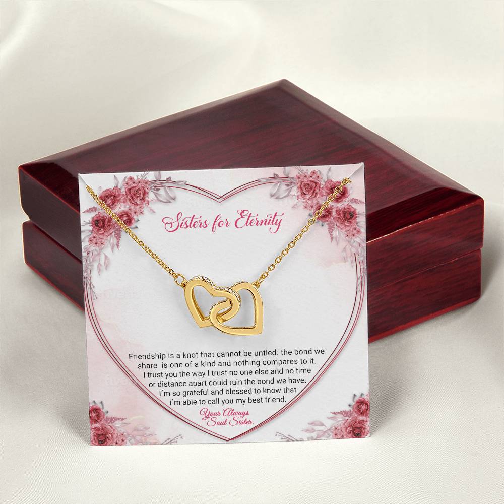 Sisters For Eternity Interlocking Hearts Necklace
