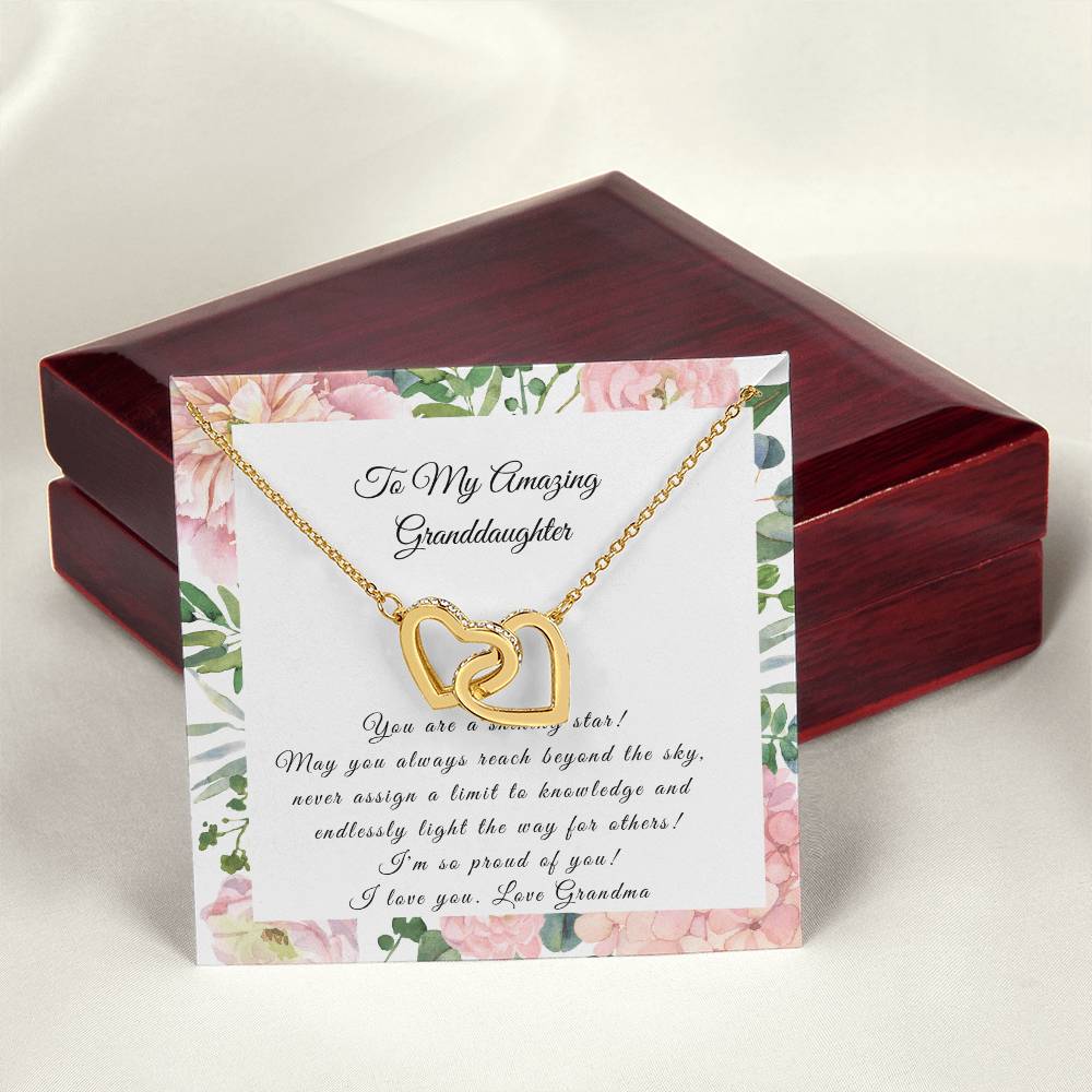 Graduation Or Just To Say How Proud You Are!-You Are A Shining Star! Interlocking Hearts Necklace