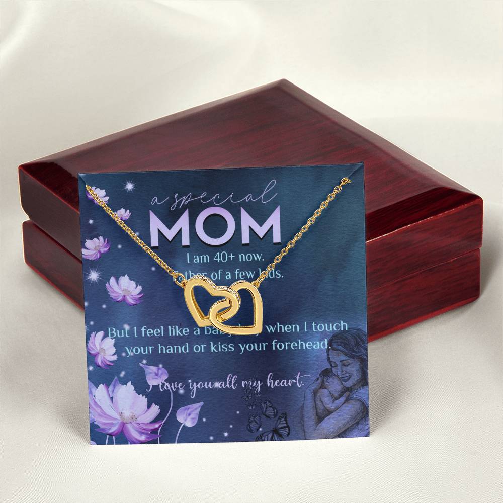 Feel Like Baby Boy Gift For Mom Interlocking Hearts Necklace