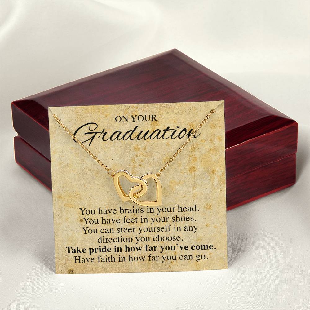 On Your Graduation Necklace Interlocking Hearts Necklace